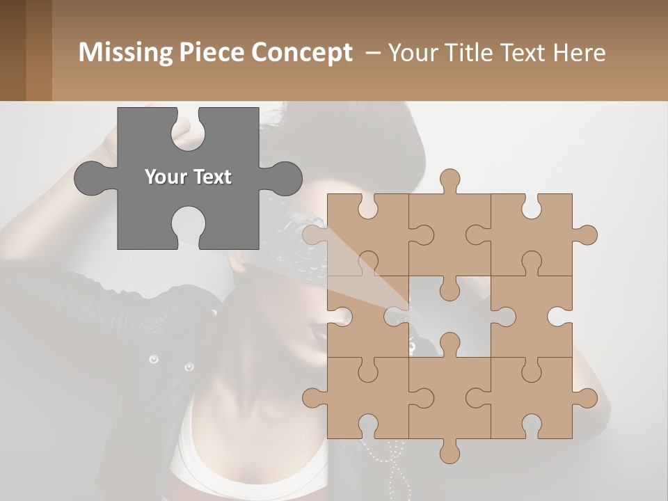 A Woman In A Leather Jacket With A Mask On Her Face PowerPoint Template