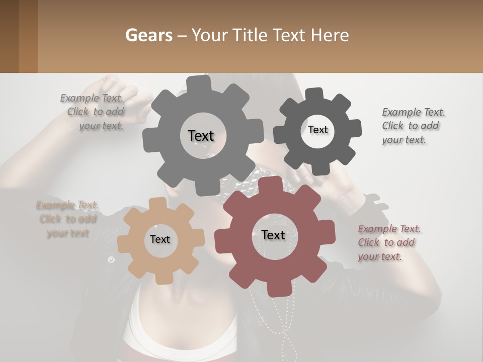 A Woman In A Leather Jacket With A Mask On Her Face PowerPoint Template