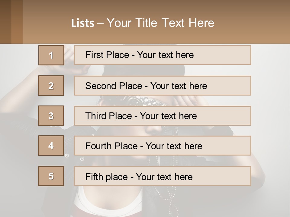 A Woman In A Leather Jacket With A Mask On Her Face PowerPoint Template