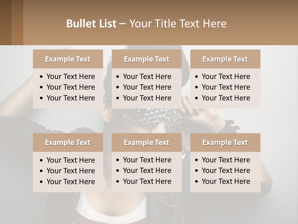 A Woman In A Leather Jacket With A Mask On Her Face PowerPoint Template