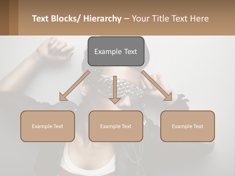 A Woman In A Leather Jacket With A Mask On Her Face PowerPoint Template