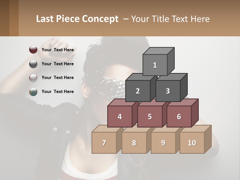 A Woman In A Leather Jacket With A Mask On Her Face PowerPoint Template