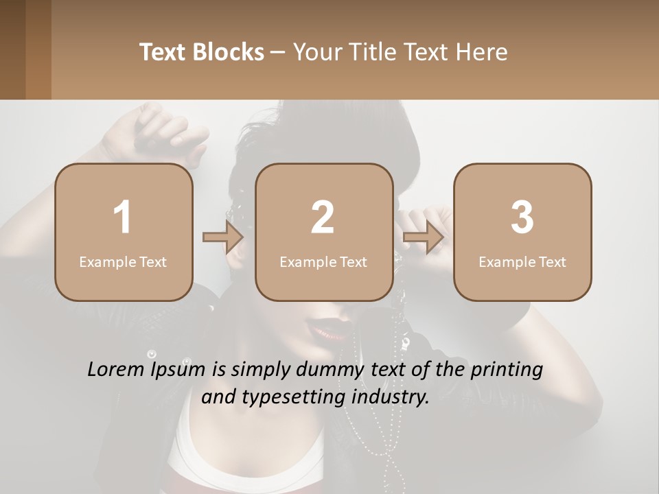 A Woman In A Leather Jacket With A Mask On Her Face PowerPoint Template