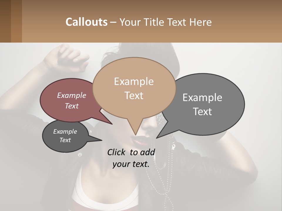 A Woman In A Leather Jacket With A Mask On Her Face PowerPoint Template