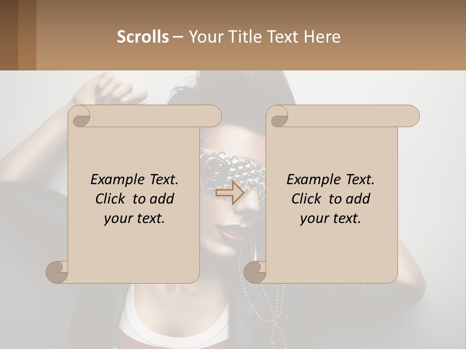 A Woman In A Leather Jacket With A Mask On Her Face PowerPoint Template