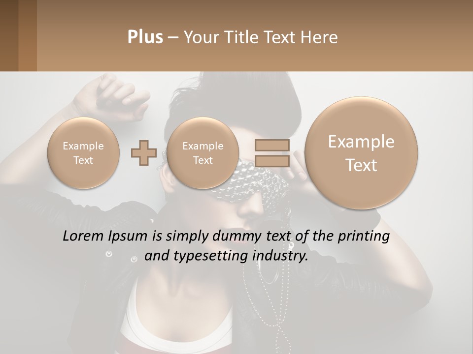 A Woman In A Leather Jacket With A Mask On Her Face PowerPoint Template