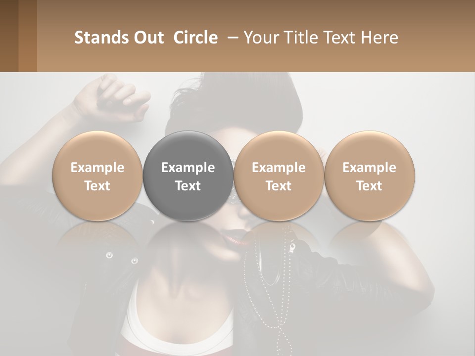 A Woman In A Leather Jacket With A Mask On Her Face PowerPoint Template