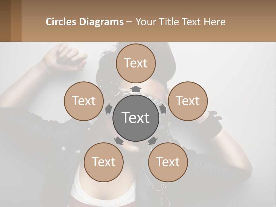 A Woman In A Leather Jacket With A Mask On Her Face PowerPoint Template