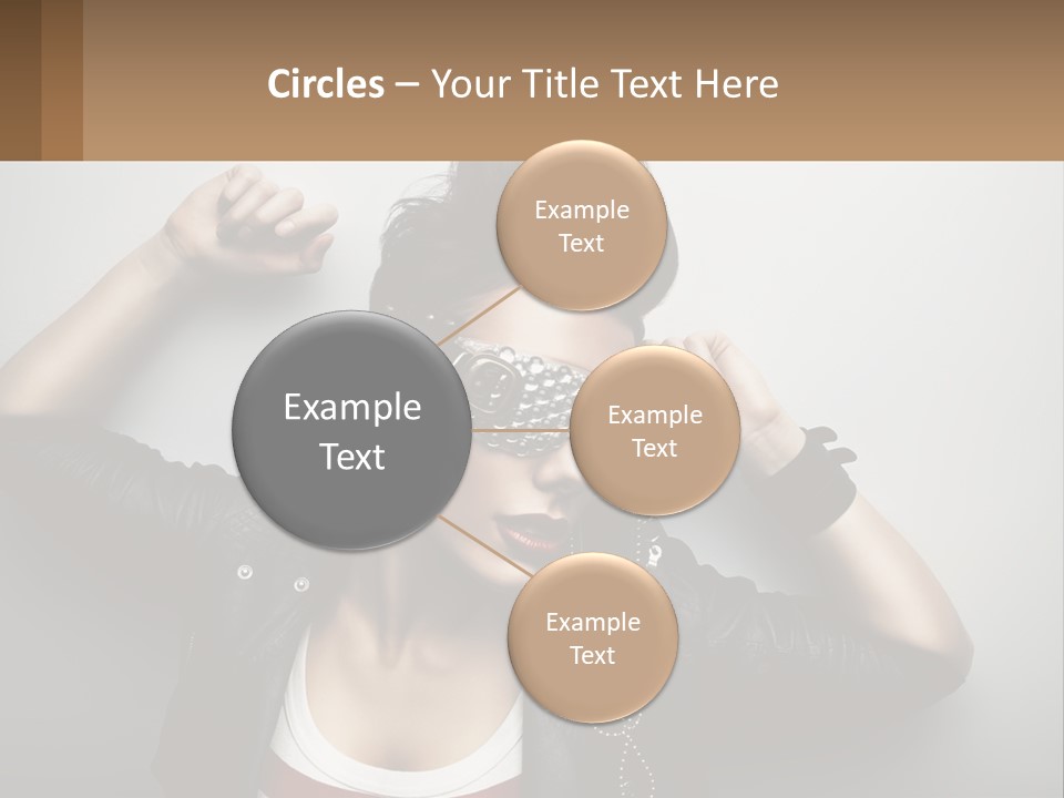 A Woman In A Leather Jacket With A Mask On Her Face PowerPoint Template