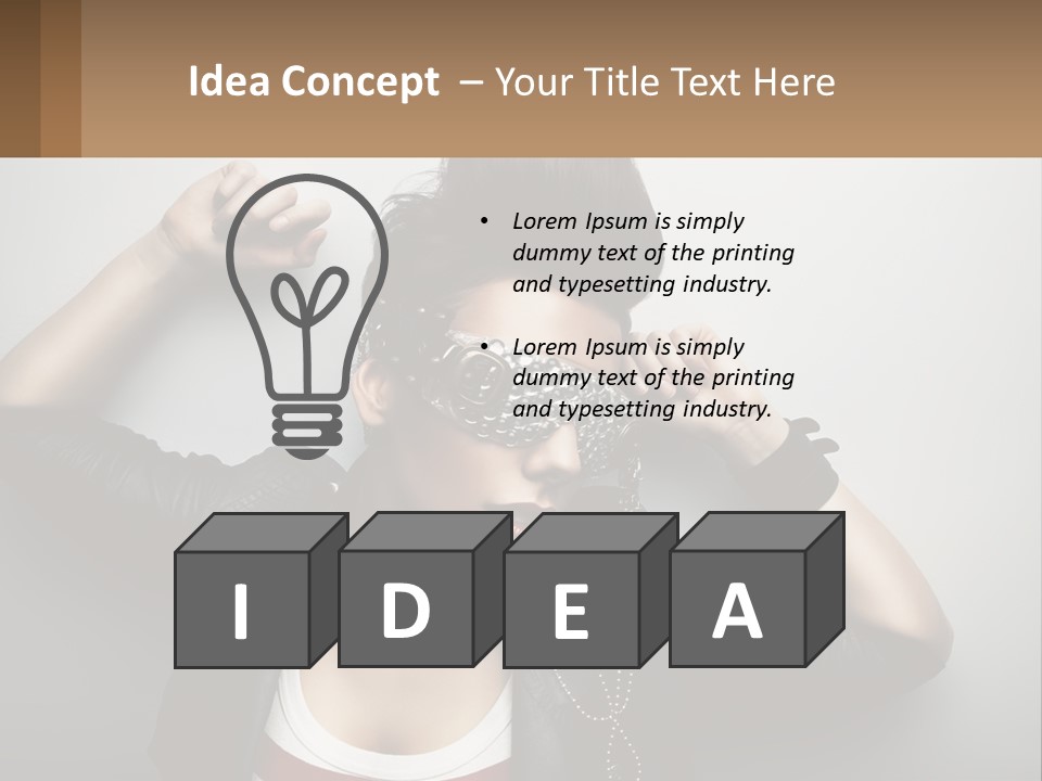 A Woman In A Leather Jacket With A Mask On Her Face PowerPoint Template