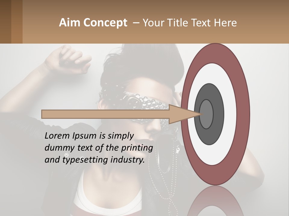 A Woman In A Leather Jacket With A Mask On Her Face PowerPoint Template