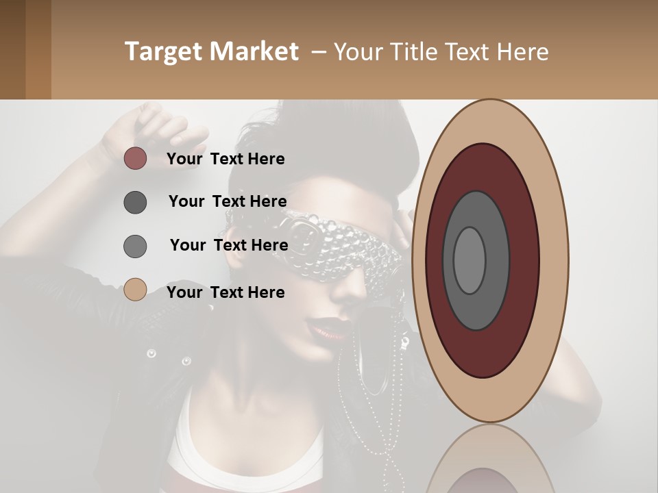 A Woman In A Leather Jacket With A Mask On Her Face PowerPoint Template