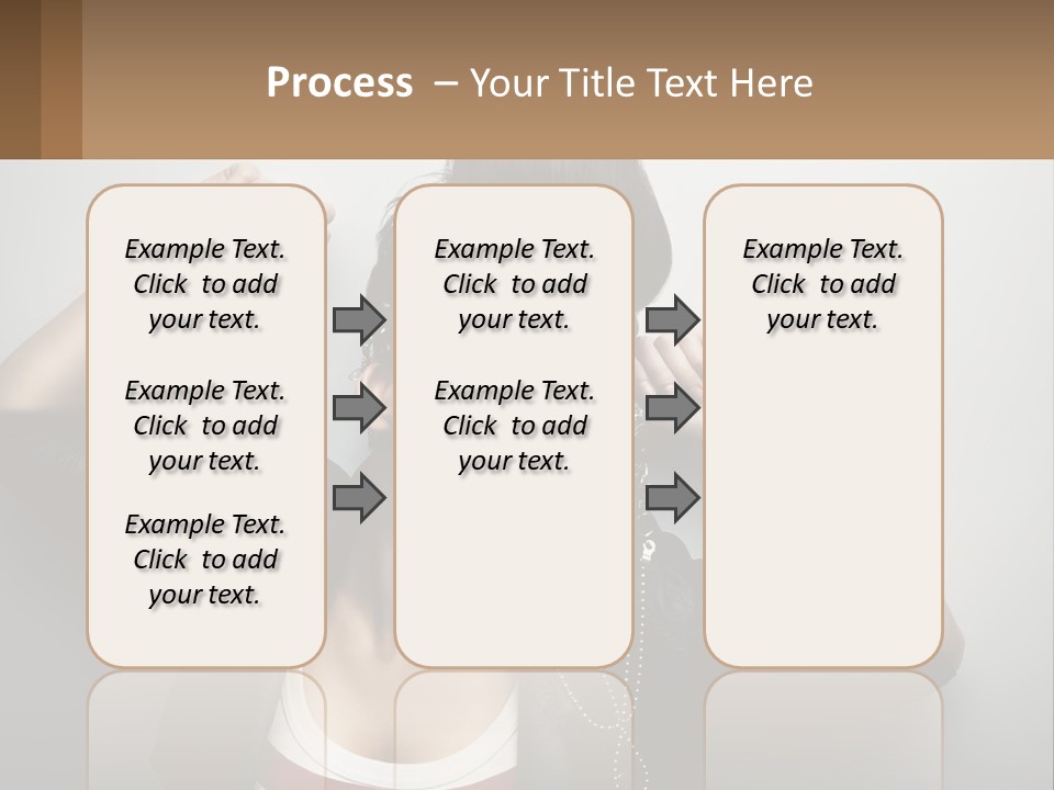 A Woman In A Leather Jacket With A Mask On Her Face PowerPoint Template