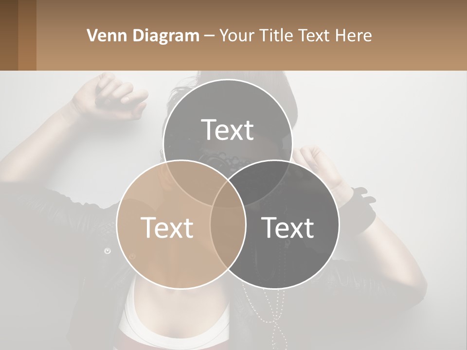 A Woman In A Leather Jacket With A Mask On Her Face PowerPoint Template