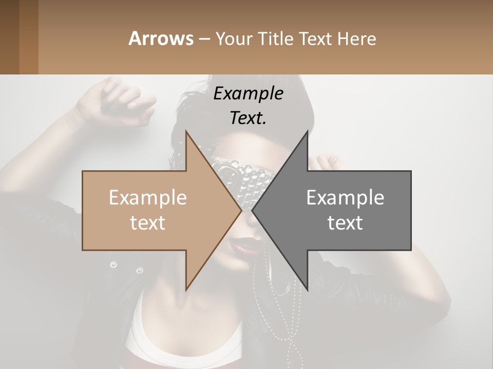 A Woman In A Leather Jacket With A Mask On Her Face PowerPoint Template