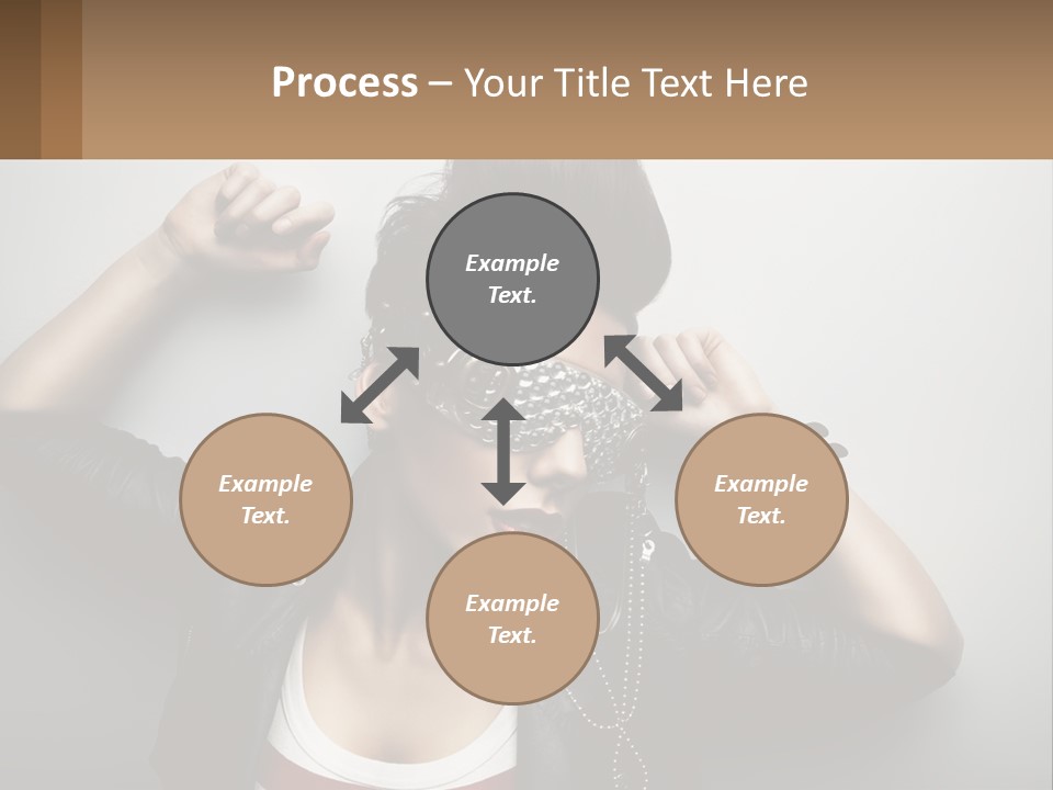 A Woman In A Leather Jacket With A Mask On Her Face PowerPoint Template