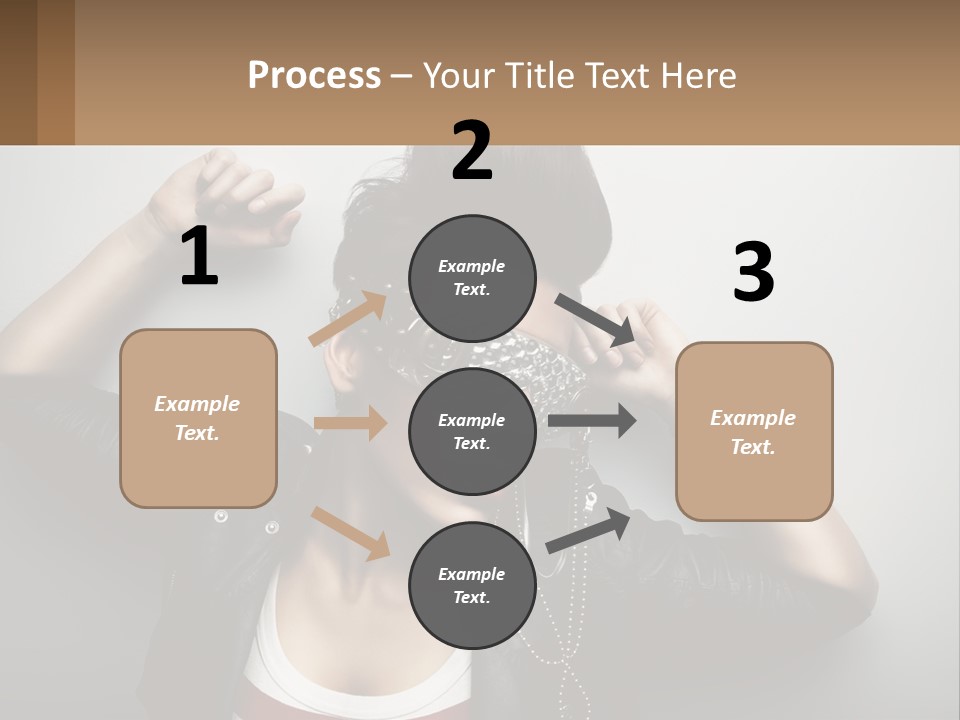 A Woman In A Leather Jacket With A Mask On Her Face PowerPoint Template