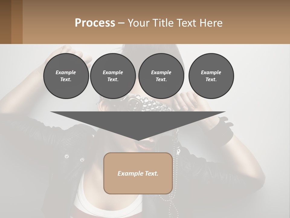 A Woman In A Leather Jacket With A Mask On Her Face PowerPoint Template