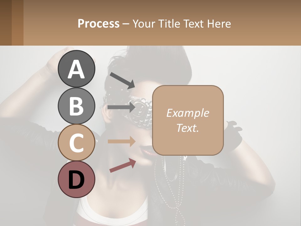 A Woman In A Leather Jacket With A Mask On Her Face PowerPoint Template