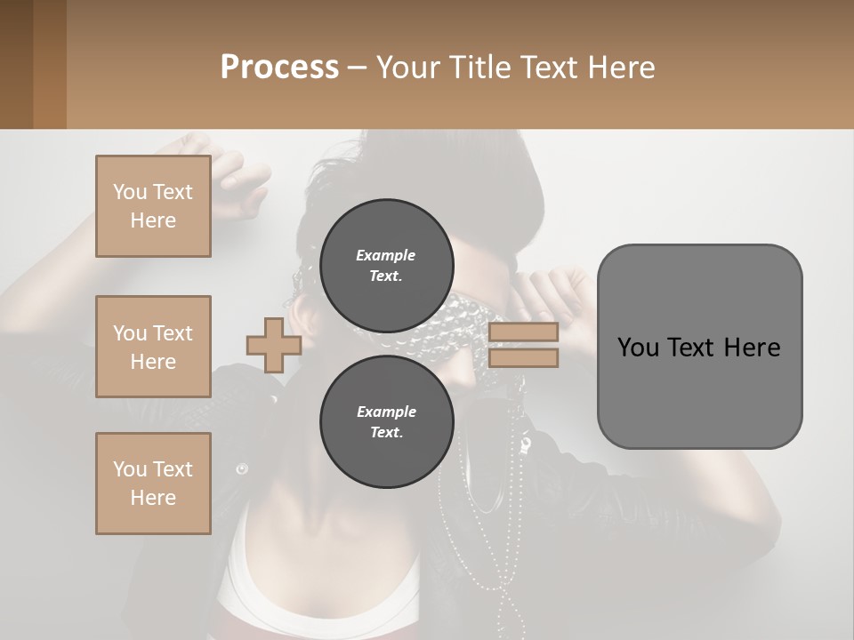 A Woman In A Leather Jacket With A Mask On Her Face PowerPoint Template
