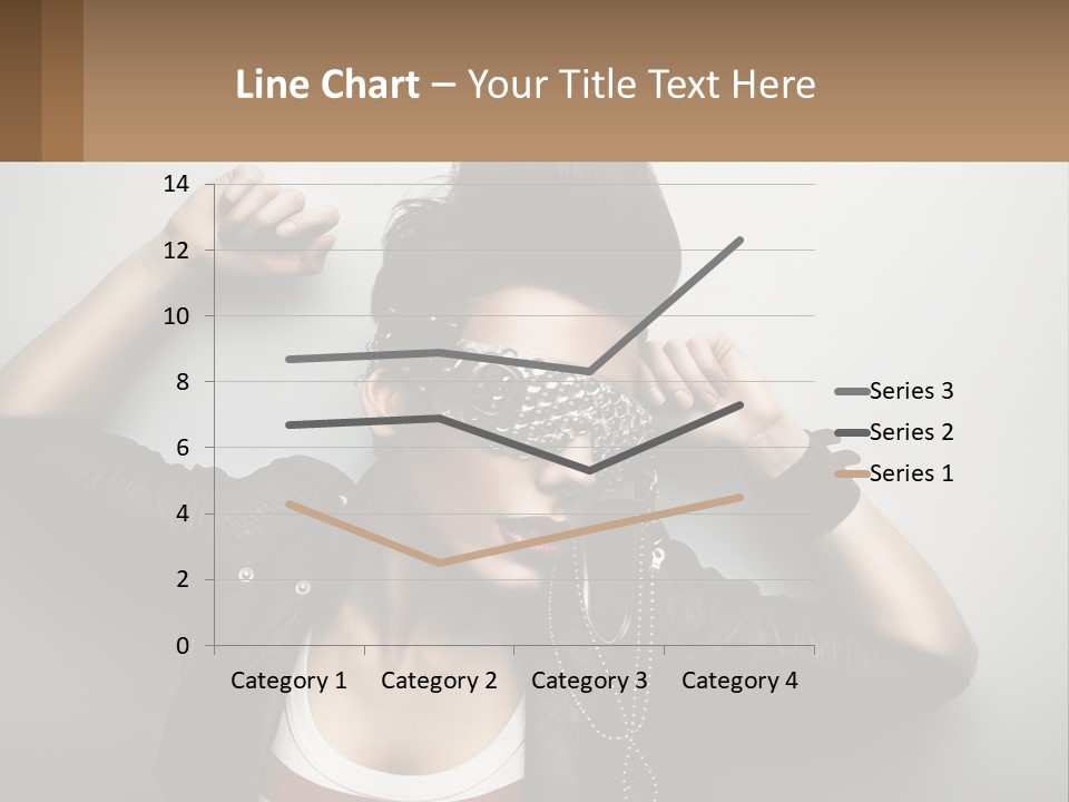 A Woman In A Leather Jacket With A Mask On Her Face PowerPoint Template