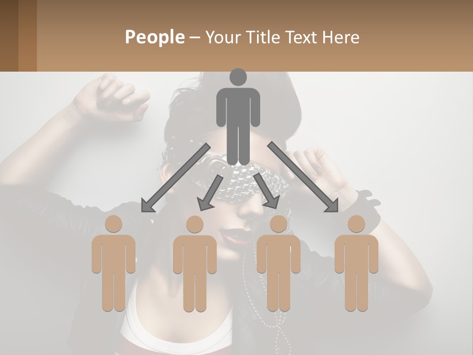 A Woman In A Leather Jacket With A Mask On Her Face PowerPoint Template