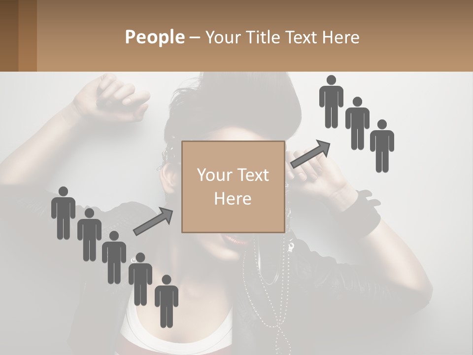 A Woman In A Leather Jacket With A Mask On Her Face PowerPoint Template