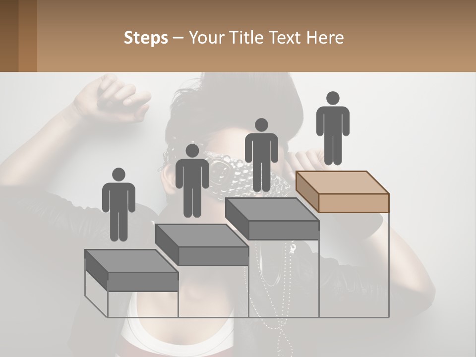 A Woman In A Leather Jacket With A Mask On Her Face PowerPoint Template