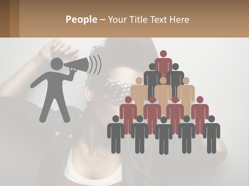 A Woman In A Leather Jacket With A Mask On Her Face PowerPoint Template