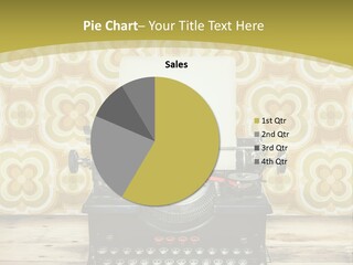 An Old Fashioned Typewriter With A Yellow Background PowerPoint Template