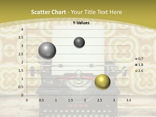 An Old Fashioned Typewriter With A Yellow Background PowerPoint Template