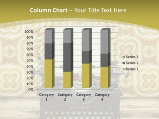 An Old Fashioned Typewriter With A Yellow Background PowerPoint Template