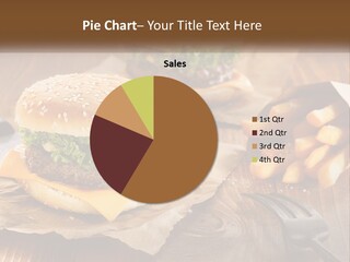 Two Hamburgers And Fries On A Wooden Table PowerPoint Template