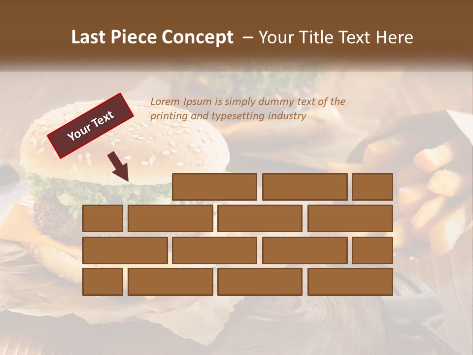 Two Hamburgers And Fries On A Wooden Table PowerPoint Template