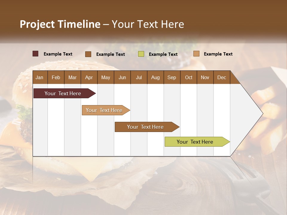 Two Hamburgers And Fries On A Wooden Table PowerPoint Template