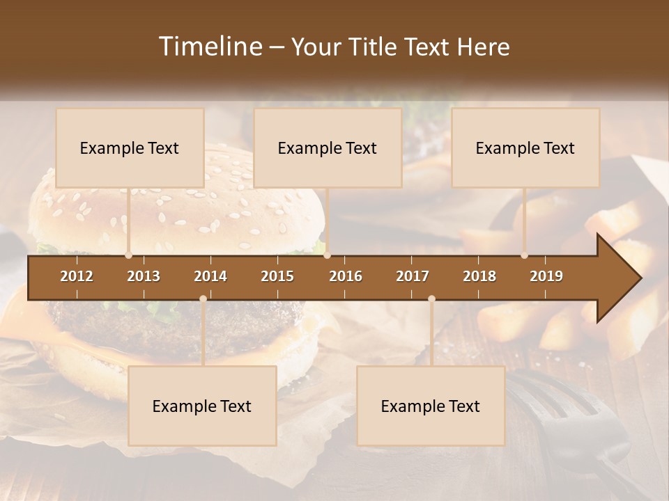 Two Hamburgers And Fries On A Wooden Table PowerPoint Template