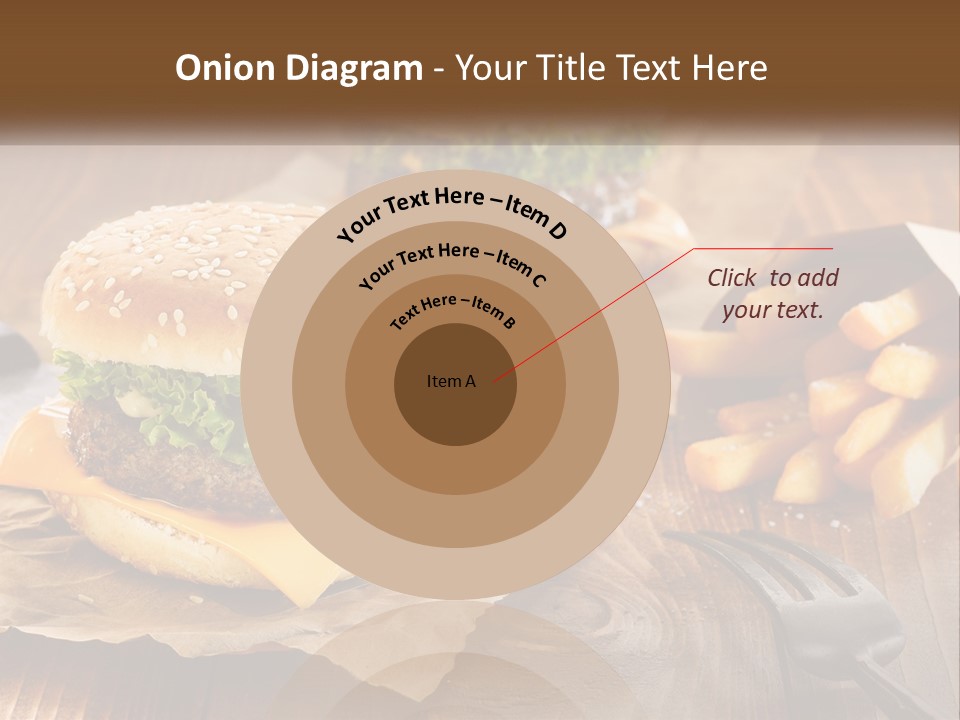 Two Hamburgers And Fries On A Wooden Table PowerPoint Template