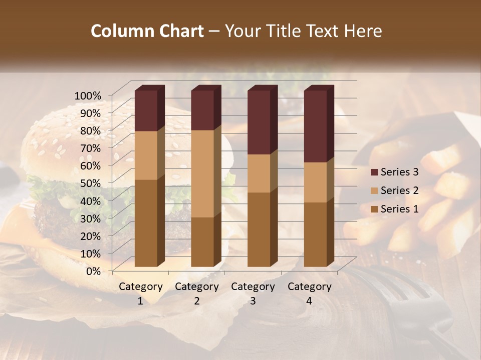 Two Hamburgers And Fries On A Wooden Table PowerPoint Template