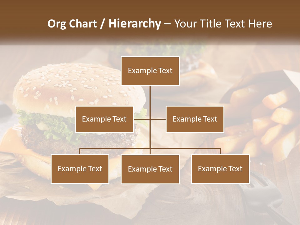 Two Hamburgers And Fries On A Wooden Table PowerPoint Template