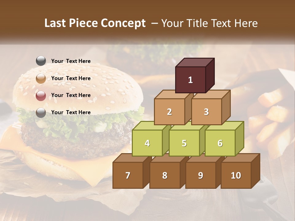 Two Hamburgers And Fries On A Wooden Table PowerPoint Template