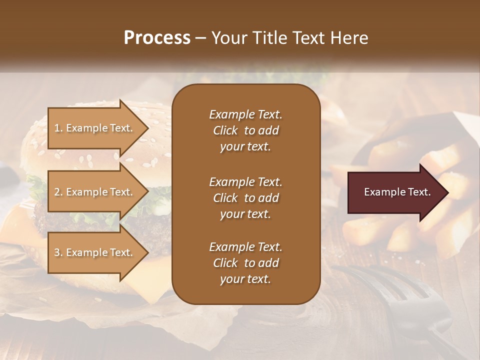 Two Hamburgers And Fries On A Wooden Table PowerPoint Template