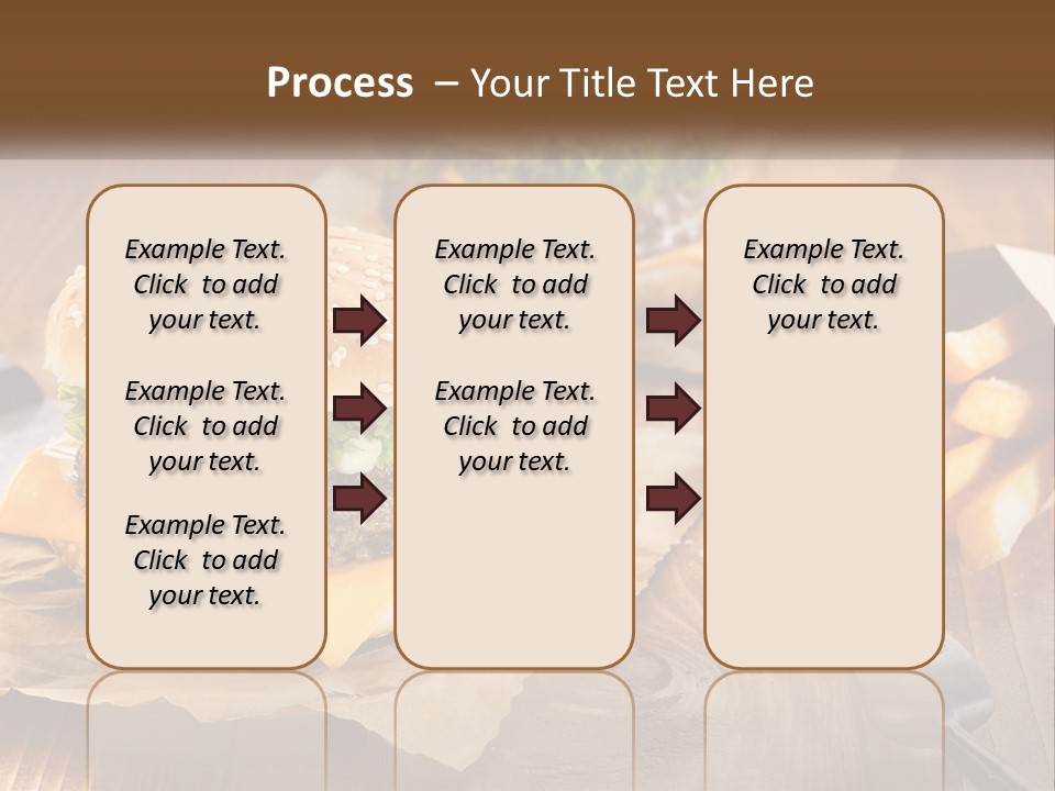 Two Hamburgers And Fries On A Wooden Table PowerPoint Template