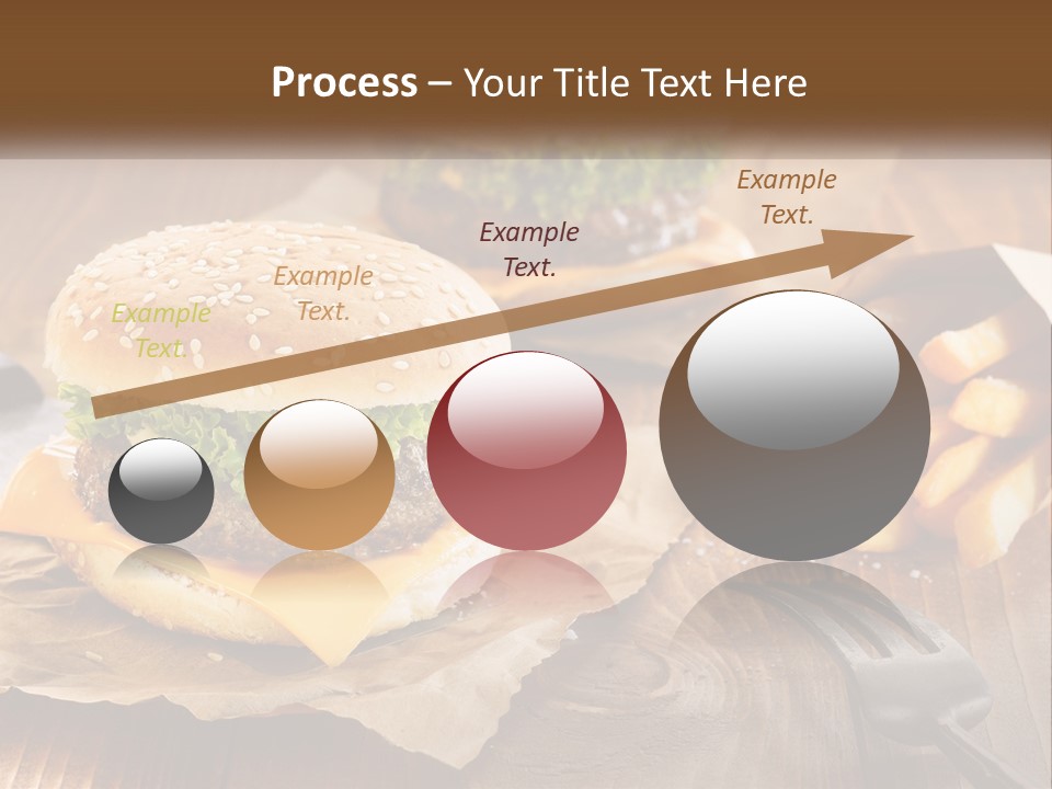 Two Hamburgers And Fries On A Wooden Table PowerPoint Template