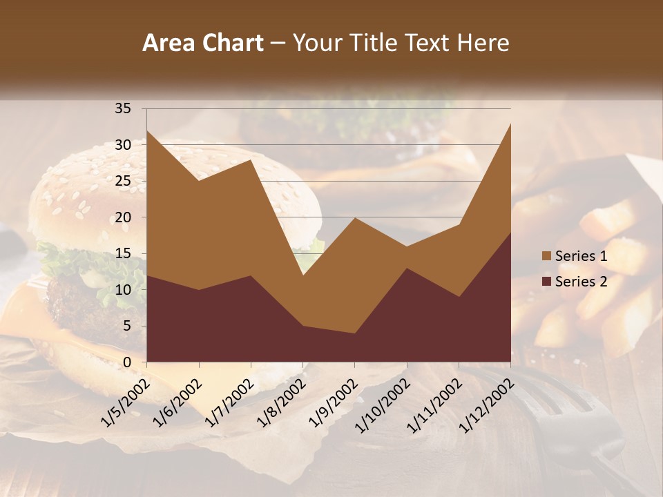 Two Hamburgers And Fries On A Wooden Table PowerPoint Template