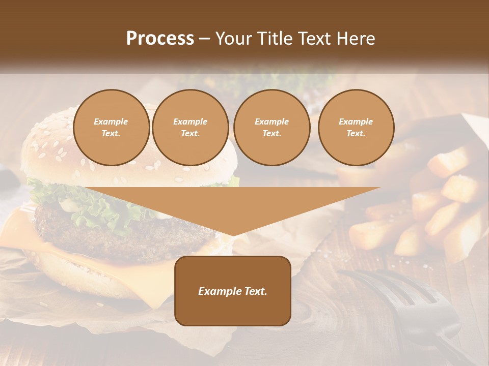 Two Hamburgers And Fries On A Wooden Table PowerPoint Template
