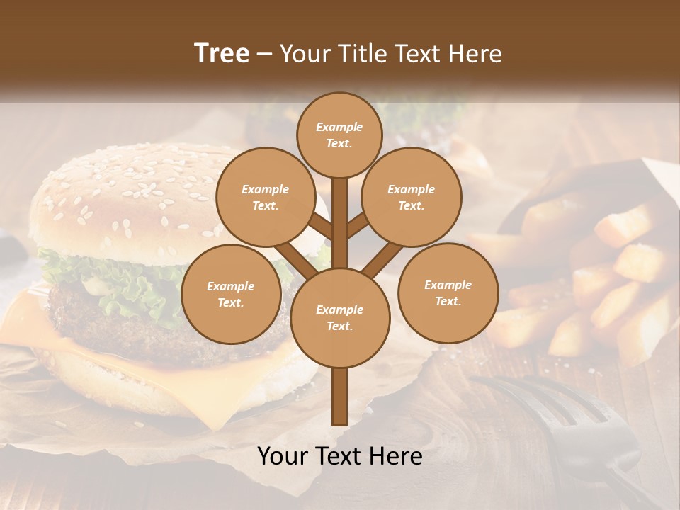 Two Hamburgers And Fries On A Wooden Table PowerPoint Template