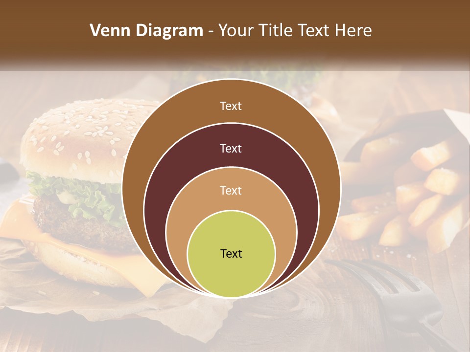 Two Hamburgers And Fries On A Wooden Table PowerPoint Template