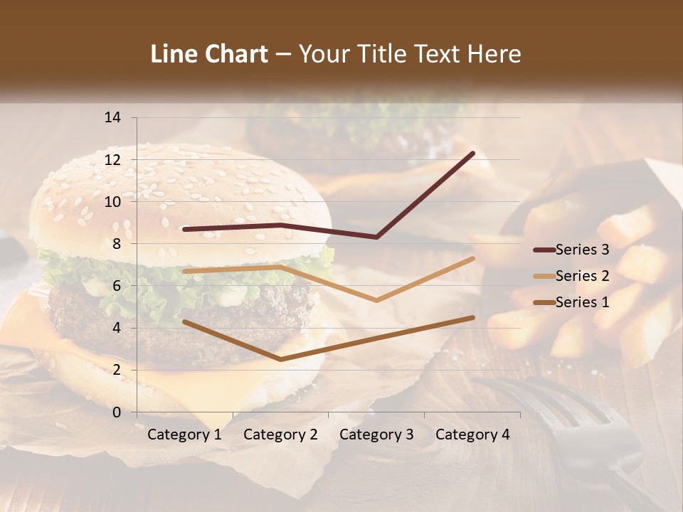 Two Hamburgers And Fries On A Wooden Table PowerPoint Template