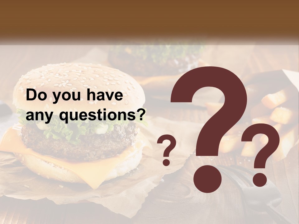 Two Hamburgers And Fries On A Wooden Table PowerPoint Template