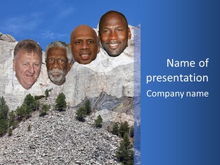 A Group Of People With A Mountain In The Background PowerPoint Template